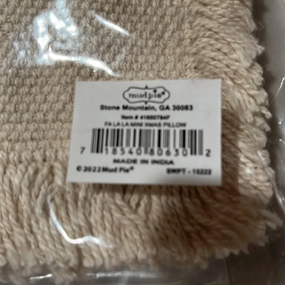 Mud Pie - Fa La La Mini Christmas Pillow/New in Package